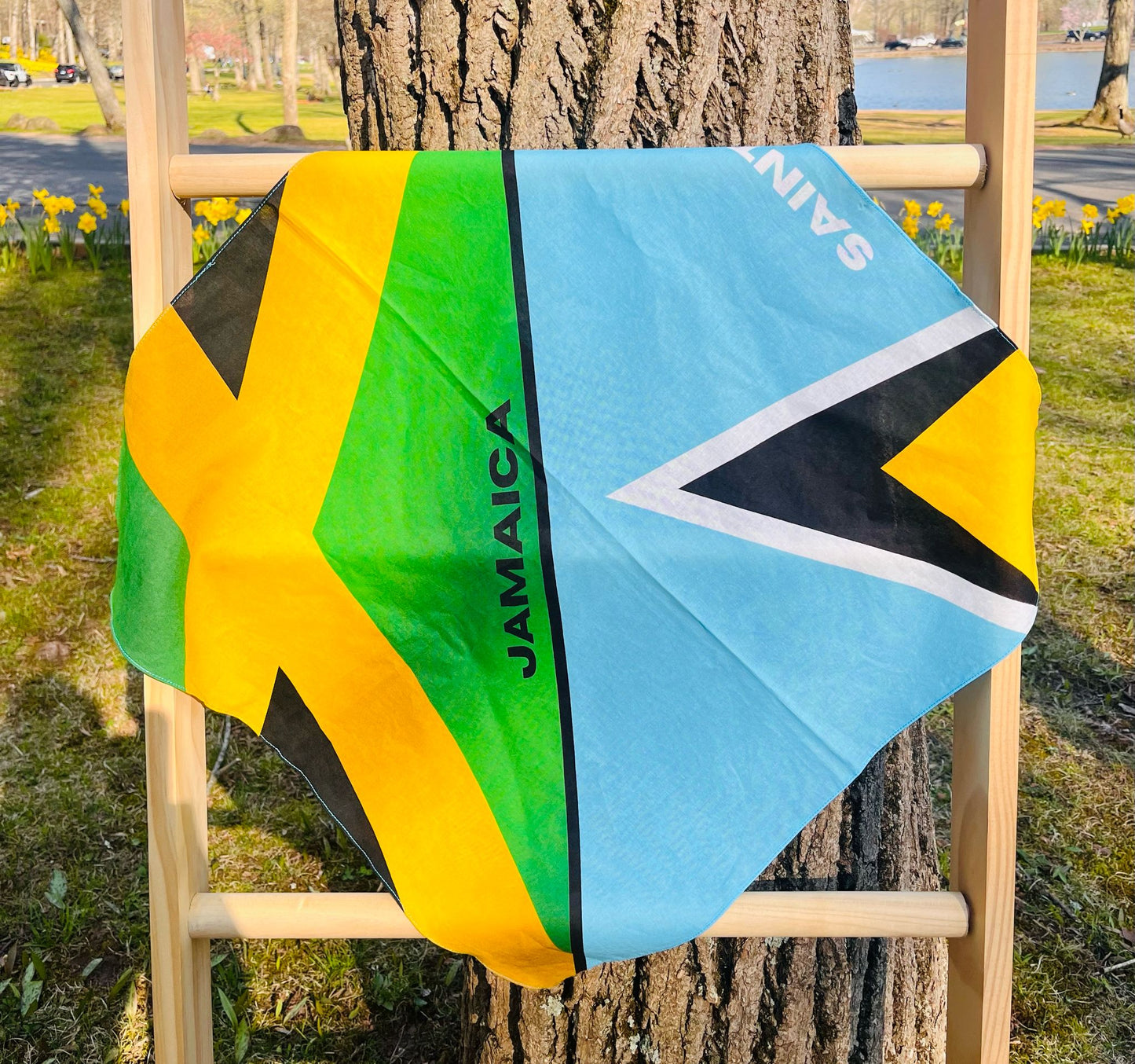 Jamaican & St.Lucian Mixed Flag Bandana
