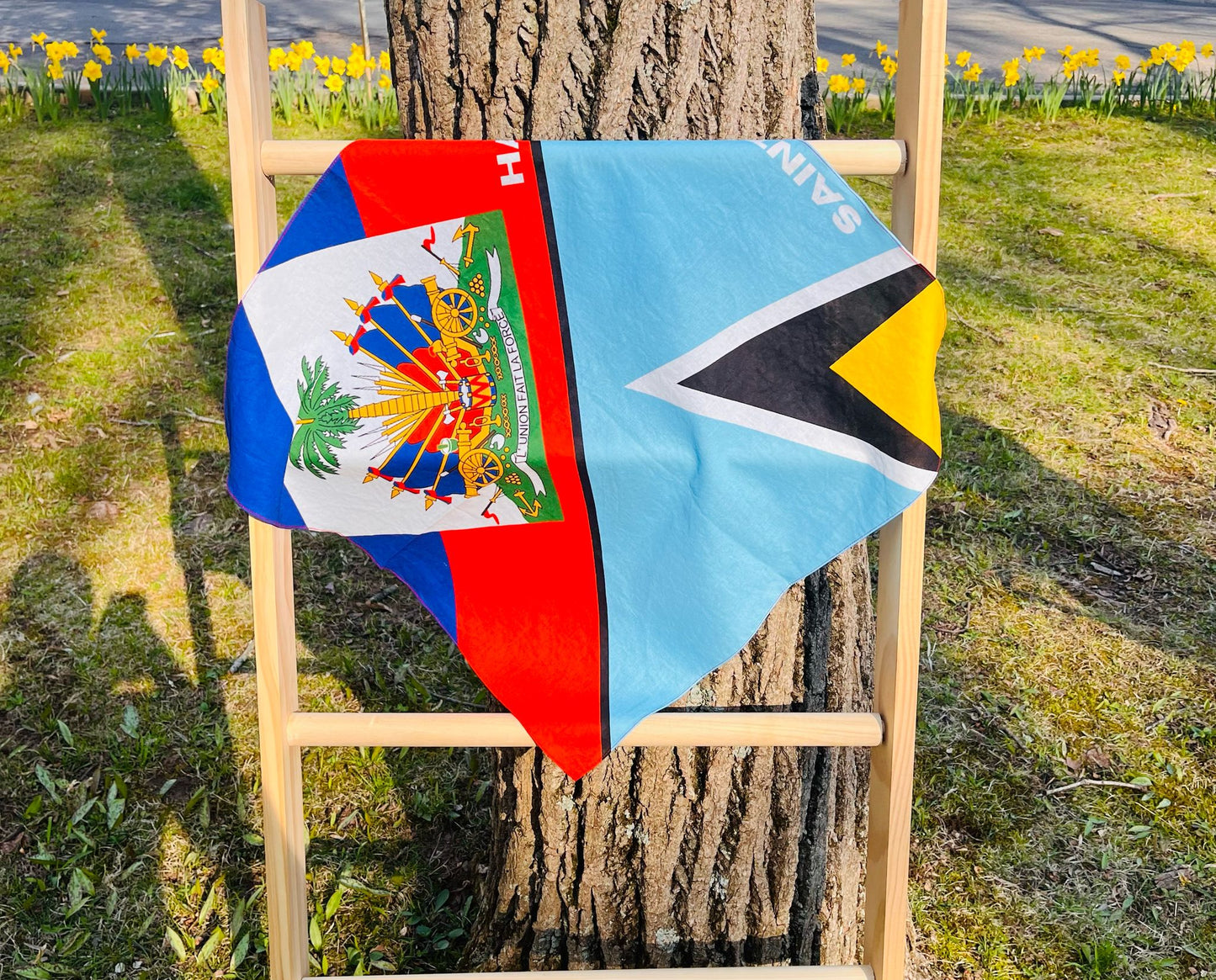 Haitian & St.Lucian Mixed Flag Bandana