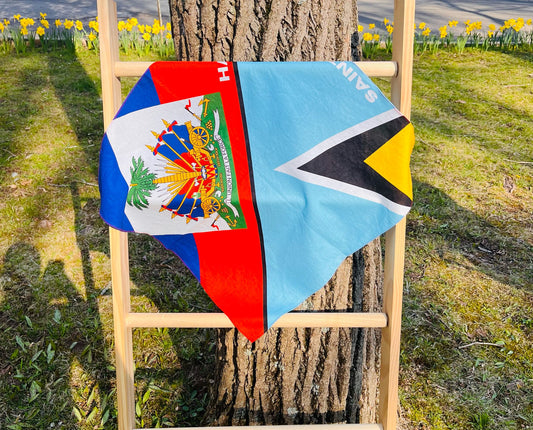 Haitian & St.Lucian Mixed Flag Bandana