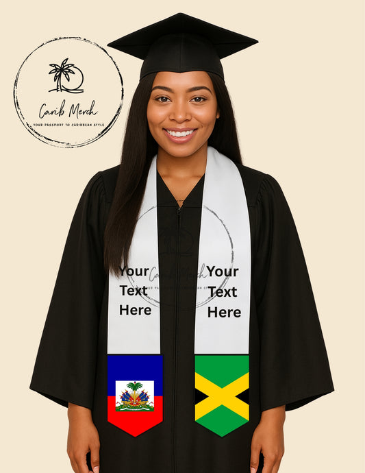Custom Flag Grad Stole (2 Flags)